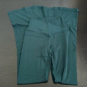 Green aerie flare leggings